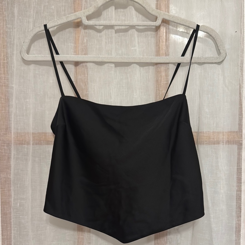 Aritzia Black Spaghetti Strap Crop Top
